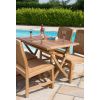 1.2m Teak Rectangular Folding Table with 4 Marley Chairs  - 1