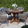 1.2m Reclaimed Teak Outdoor Open Slatted Dartmouth Table with 4 Scandi Armchairs - 3