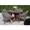 1.2m Reclaimed Teak Outdoor Open Slatted Dartmouth Table with 4 Scandi Armchairs - 4