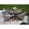 1.2m Reclaimed Teak Outdoor Open Slatted Dartmouth Table with 4 Scandi Armchairs - 2