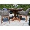 1.2m Reclaimed Teak Outdoor Open Slatted Dartmouth Table with 4 Scandi Armchairs - 5