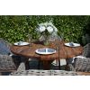 1.2m Reclaimed Teak Outdoor Open Slatted Dartmouth Table with 4 Scandi Armchairs - 6