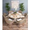 1.3m Country Pedestal Dining Table with 6 Scandi Armchairs - 3