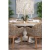 1.3m Country Pedestal Dining Table with 6 Scandi Armchairs - 4