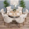 1.3m Country Pedestal Dining Table with 6 Windsor Ring Back Chairs - 0