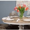 1.3m Country Pedestal Dining Table with 6 Stackable Zorro Chairs - 4
