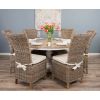 1.3m Country Pedestal Dining Table with 6 Latifa Chairs  - 1