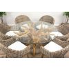 1.5m Reclaimed Teak Root Circular Dining Table with 6 Scandi Armchairs - 5