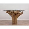 1.5m Reclaimed Teak Flute Root Circular Dining Table with 6 Donna Armchairs - 6