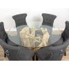1.5m Java Root Circular Dining Table with 6 Dove Grey Windsor Ring Back Dining Chairs  - 1
