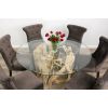 1.5m Java Root Dining Table with 6 Velveteen Ring Back Dining Chairs - 2