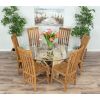 1.5m Java Root Circular Dining Table with 6 Santos Chairs - 6