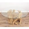 1.5m Java Root Circular Dining Table with 6 Stackable Zorro Chairs - 6