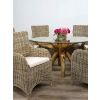 1.5m Reclaimed Teak Root Circular Dining Table with 6 Donna Armchairs - 4