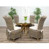 1.5m Reclaimed Teak Root Circular Dining Table with 6 Latifa Chairs  - 0