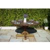 1.5m Reclaimed Teak Outdoor Open Slatted Dartmouth Table with 6 Donna Armchairs - 5