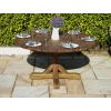 1.5m Reclaimed Teak Outdoor Open Slatted Dartmouth Table with 6 Donna Armchairs - 7