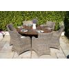 1.5m Reclaimed Teak Outdoor Open Slatted Dartmouth Table with 6 Donna Armchairs - 0