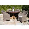 1.5m Reclaimed Teak Outdoor Open Slatted Dartmouth Table with 6 Donna Armchairs - 1