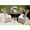 1.5m Reclaimed Teak Outdoor Open Slatted Dartmouth Table with 6 Latifa Chairs - 3