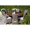 1.5m Reclaimed Teak Outdoor Open Slatted Dartmouth Table with 6 Latifa Chairs - 5