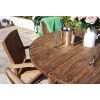 1.5m Reclaimed Teak Outdoor Open Slatted Dartmouth Table with 6 Marley Armchairs - 2