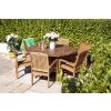 1.5m Reclaimed Teak Outdoor Open Slatted Dartmouth Table with 6 Marley Armchairs - 0