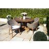 1.5m Reclaimed Teak Outdoor Open Slatted Dartmouth Table with 6 Scandi Armchairs - 3