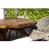 1.5m Reclaimed Teak Outdoor Open Slatted Dartmouth Table with 6 Scandi Armchairs - 7