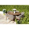 1.5m Reclaimed Teak Outdoor Open Slatted Dartmouth Table with 6 Scandi Armchairs - 0
