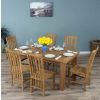 1.6m Reclaimed Teak Mexico Dining Table with 6 Santos Chairs - 0