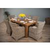 1.6m Reclaimed Teak Mexico Dining Table with 6 Donna Chairs - 0