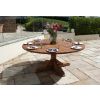 1.8m Reclaimed Teak Outdoor Open Slatted Dartmouth Table with 8 Donna Armchairs - 14