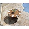 1.8m Reclaimed Teak Outdoor Open Slatted Dartmouth Table with 8 Scandi Armchairs - 12