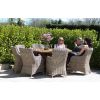 1.8m Reclaimed Teak Outdoor Open Slatted Dartmouth Table with 8 Donna Armchairs - 7