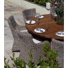 1.8m Reclaimed Teak Outdoor Open Slatted Dartmouth Table with 8 Donna Armchairs - 6