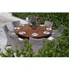 1.8m Reclaimed Teak Outdoor Open Slatted Dartmouth Table with 8 Donna Armchairs - 2