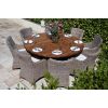 1.8m Reclaimed Teak Outdoor Open Slatted Dartmouth Table with 8 Donna Armchairs - 0