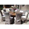 1.8m Reclaimed Teak Outdoor Open Slatted Dartmouth Table with 8 Latifa Chairs - 3