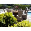 1.8m Reclaimed Teak Outdoor Open Slatted Dartmouth Table with 8 Latifa Chairs - 4