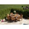 1.8m Reclaimed Teak Outdoor Open Slatted Dartmouth Table with 8 Marley Armchairs - 5