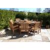 1.8m Reclaimed Teak Outdoor Open Slatted Dartmouth Table with 8 Marley Armchairs - 3
