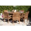 1.8m Reclaimed Teak Outdoor Open Slatted Dartmouth Table with 8 Marley Armchairs - 2