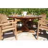 1.8m Reclaimed Teak Outdoor Open Slatted Dartmouth Table with 8 Marley Armchairs - 6