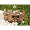 1.8m Reclaimed Teak Outdoor Open Slatted Dartmouth Table with 8 Marley Armchairs - 0