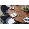 1.8m Reclaimed Teak Outdoor Open Slatted Dartmouth Table with 8 Scandi Armchairs - 6
