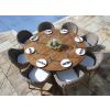 1.8m Reclaimed Teak Outdoor Open Slatted Dartmouth Table with 8 Scandi Armchairs - 1