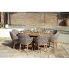 1.8m Reclaimed Teak Outdoor Open Slatted Dartmouth Table with 8 Scandi Armchairs - 2