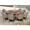 1.8m Reclaimed Teak Outdoor Open Slatted Dartmouth Table with 8 Scandi Armchairs - 0