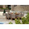 1.8m Reclaimed Teak Outdoor Open Slatted Dartmouth Table with 8 Scandi Armchairs - 3